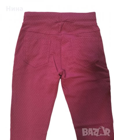 Красив клин- панталон в бордо с нежни точки, снимка 2 - Клинове - 36025404
