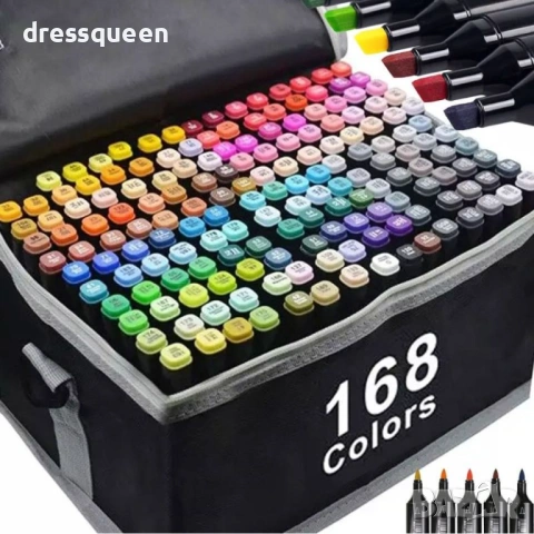 4781 Професионални маркери за рисуване (168 броя) – наситени цветове и прецизни накрайници