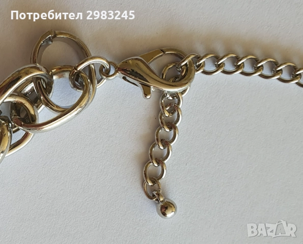 Сребристо колие с дебела верижка и медальон, снимка 3 - Колиета, медальони, синджири - 52341022