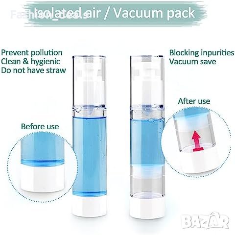 Нови 4 броя прозрачни контейнери бутилки 100мл с помпа за лосион крем шампоан Пътуване , снимка 6 - Други стоки за дома - 42024043