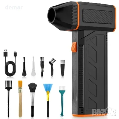 Акумулаторен електрически Air Duster (150 000 RPM) за прах и косми с 3 скорости и дюзи, снимка 2 - Други стоки за дома - 55850030
