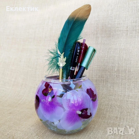 Мултифунционален стъклен декоративен съд; Орхидеи в смола., снимка 12 - Декорация за дома - 50759478