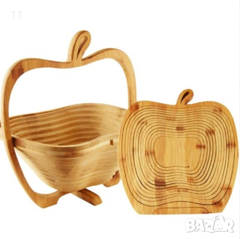 Сгъваема фруктиера за плодове и зеленчуци - бамбукова