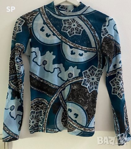 Тюлена шарена блуза, снимка 1 - Блузи с дълъг ръкав и пуловери - 38718343