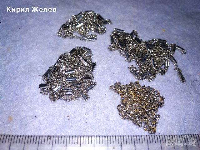 СТАРИ СТОМАНЕНИ ФИНИ ВЕРИЖКИ СИНДЖИРЧЕТА с БЯЛА ПОЗЛАТА 38941, снимка 10 - Колиета, медальони, синджири - 41860672