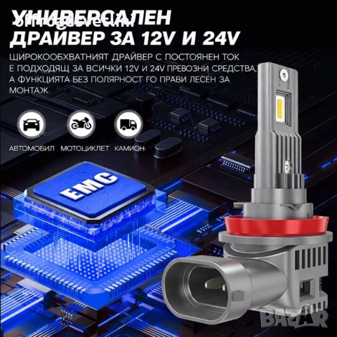 2026 LED диодни крушки H11 240W 12V/24V 350% светлина MINI, снимка 6 - Аксесоари и консумативи - 53187958