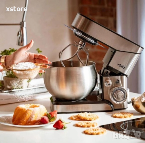 Планетарен миксер Voltz V51115F – мощност 1600W и 5L купа от инокс за перфектно тесто и кремове, снимка 2 - Миксери - 52697269