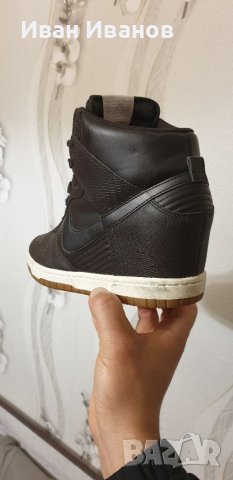 високи кецове Nike Dunk Sky Hi  Brown High Top  номер 41, снимка 9 - Маратонки - 39860982