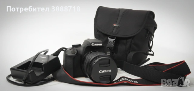 Фотоапарат Canon EOS 4000D + Обектив 18-55mm + Пълен комплект аксесоари, снимка 3 - Фотоапарати - 53055324