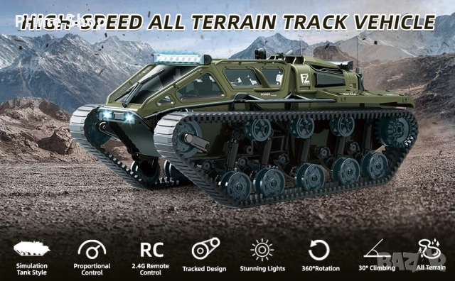 Високоскоростен RC танк Mostop 1:16 с 2 батерии, снимка 8 - Електрически играчки - 53704882