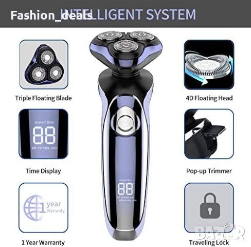 Нова Електрическа самобръсначка за мъже/Водоустойчиви мокри и сухи ротации/USB, снимка 5 - Електрически самобръсначки - 41526452