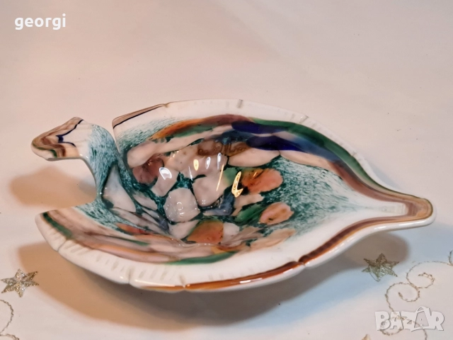 стъклена фруктиера риба многоцветно стъкло 28/5