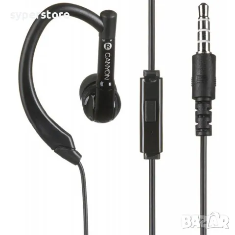 Слушалки с микрофон Canyon CNS-SEP1B, спортни, черни, тапи за уши, In-earphone 