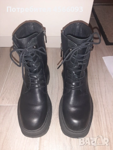 Продавам черни боти естествена кожа Marco Tozzi, снимка 2 - Дамски боти - 53148319