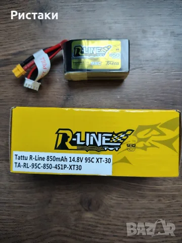 Батерия Tattu 850mAh 4S 95C 14.8V Lipo | XT60 щепсел | R-Line 1.0 