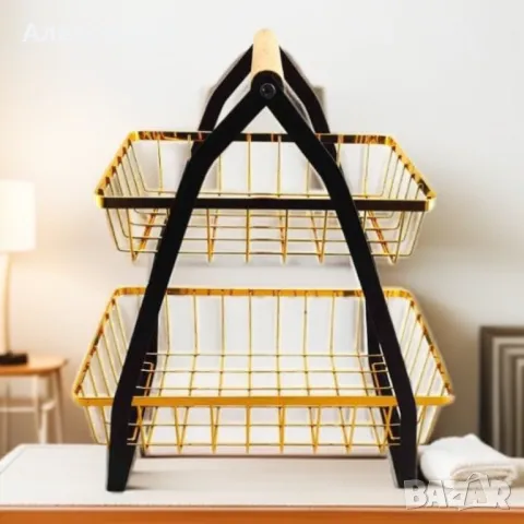 Кошница за плодове и зеленчуци 30 х 27 х 17 см, 2 етажа, снимка 6 - Аксесоари за кухня - 49203234