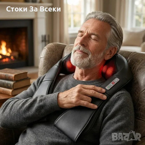 Безжичен 4D шиацу масажор с инфрачервена топлина, снимка 6 - Масажори - 55803942