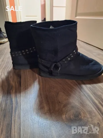 Черни Велурени Боти, снимка 3 - Дамски боти - 48273279