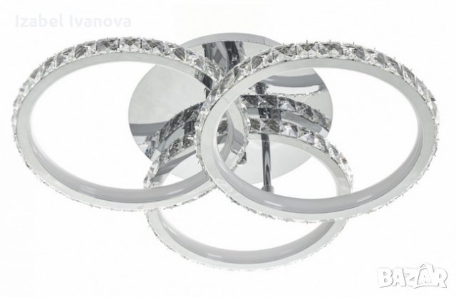 НОВО: Кристален полилей 3 х 23 W - свети от двете страни, снимка 2 - Лед осветление - 35867834