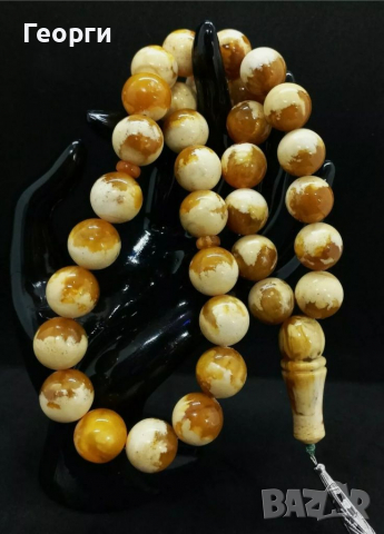 Уникално красива броеница Розарий 415 карата Балтийски кехлибар, снимка 3 - Други - 36232761