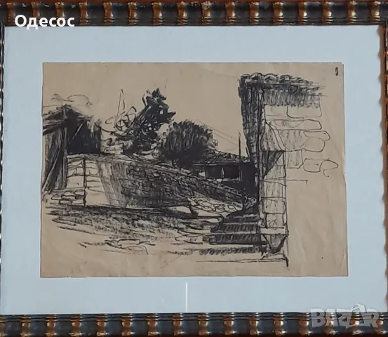 Петко Задгорски стара картина,туш на хартия 1902-1974, снимка 5 - Антикварни и старинни предмети - 48719433