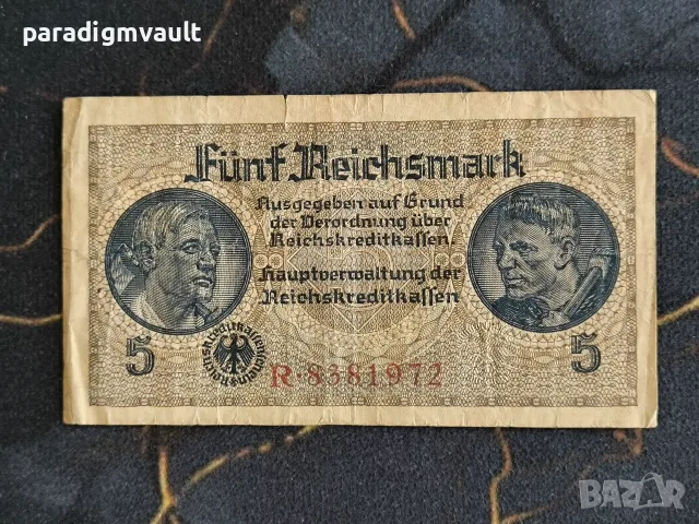Райх банкнота - Германия - 5 марки | 1939г.