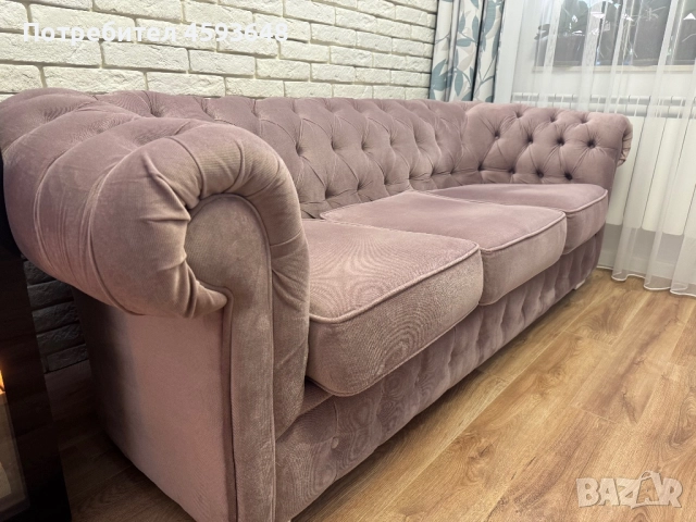 Диван Честърфийлд, снимка 2 - Дивани и мека мебел - 51700829