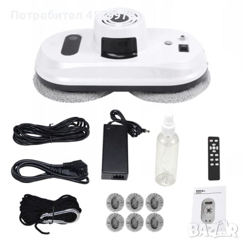 Робот за почистване на прозорци с дистанционно управление/ Материал: ABS пластмаса, снимка 4 - Кухненски роботи - 51632905