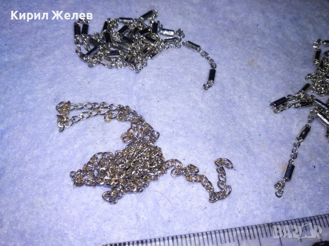 СТАРИ СТОМАНЕНИ ФИНИ ВЕРИЖКИ СИНДЖИРЧЕТА с БЯЛА ПОЗЛАТА 38941, снимка 4 - Колиета, медальони, синджири - 41860672