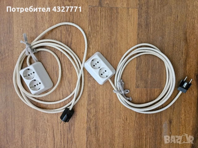 Кабел удължител 5м, разклонител 7м, 3м, 2м, двоен троен петорен, цена за всеки, снимка 3 - Други стоки за дома - 52516531