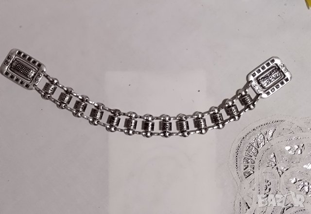 уникална, арменска, сребърна броеница с черни камъни- De Laur- 13 топчета- балтухи