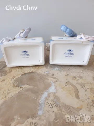 2бр Leonardo Collection статуетки/ЛЕОНАРДО английски порцеланови фигури на деца с играчки-мечета, снимка 5 - Статуетки - 49182501