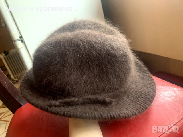 Дамски шапки федора- бордо и шоколадово кафяво, снимка 3 - Шапки - 53258018