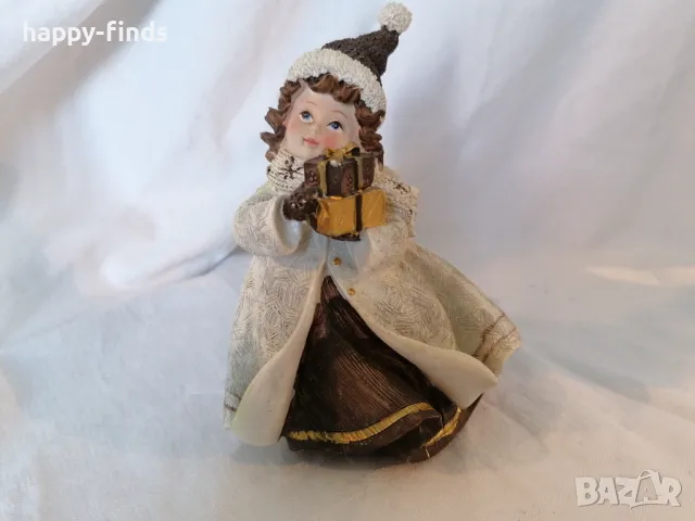 Очарователна ретро/колекционерска коледна фигурка"WEIHNACHTS KIND"(Коледно дете) -полистон, Германия