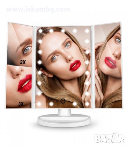 НАСТОЛНО ОГЛЕДАЛО С 3 УВЕЛИЧИТЕЛНИ ОГЛЕДАЛА И ЛЕД СВЕТЛИНА - код 2236, снимка 12 - Други - 33941284