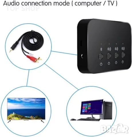 Ejoyous BW-107 Bluetooth сплитер, аудио Bluetooth адаптер 1 в 3 изход, Bluetooth 4.0 предавател, при, снимка 8 - Ресийвъри, усилватели, смесителни пултове - 48818912