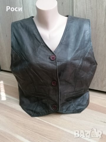 Кожен елек ХЛ, снимка 3 - Елеци - 42564780