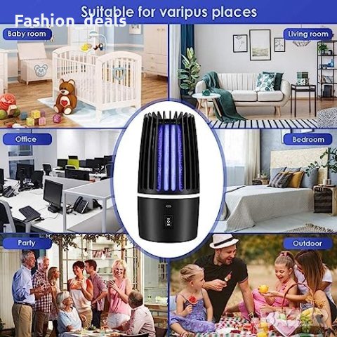 Нова Акумулаторна електрическа Лампа за убиване на комари мухи 2000mAh, снимка 3 - Други стоки за дома - 41921095