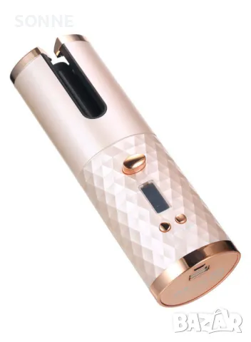 Немска автоматично въртяща се безжична керамична маша за коса - розова , снимка 2 - Преси за коса - 48434964