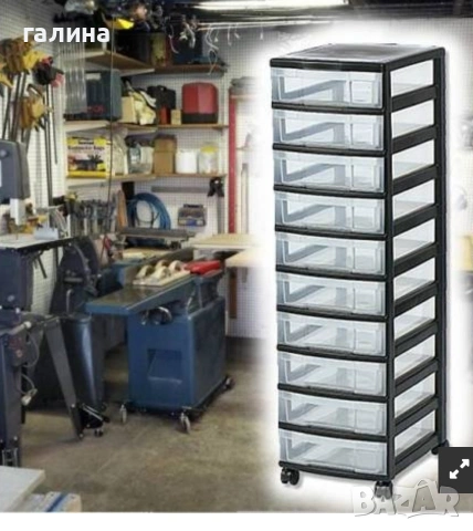 Контейнер за съхранение - 10 чекмеджета - PVC, снимка 3 - Други стоки за дома - 53452058