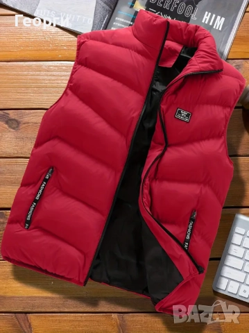 Червен топъл елек, уникекс, снимка 9 - Якета - 51606169