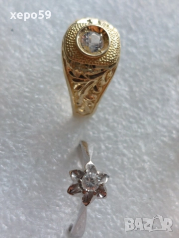 Лот Златни пръстени с диаманти злато м/у 9 и 18 карата, снимка 4 - Пръстени - 52227563