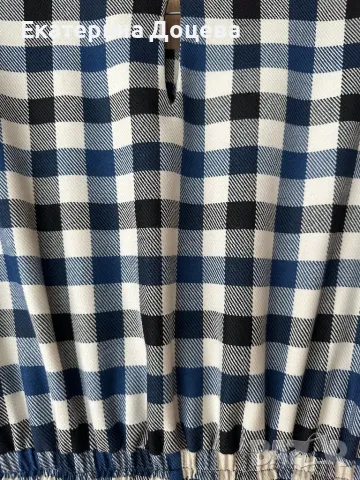 Рокля каре синьо, бяло и черно, снимка 6 - Рокли - 50055173