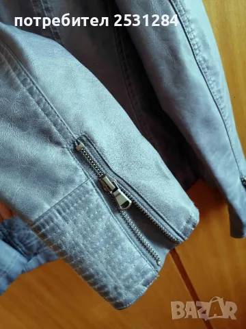 Синьо кожено яке, без забележки , размер 38, снимка 9 - Якета - 49845948