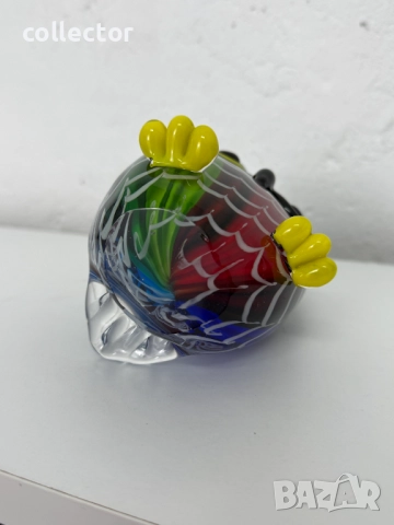 Цветна стъклена фигурка на бухал - Murano. №7631, снимка 7 - Колекции - 52481348