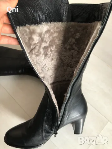 Нови ботуши с дебел ток от естествена кожа и естествена вълна № 41, снимка 3 - Дамски ботуши - 48062536