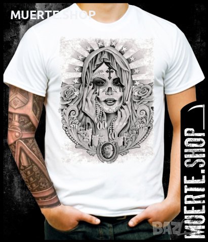 Тениска с щампа LA MUERTE 12 STARS