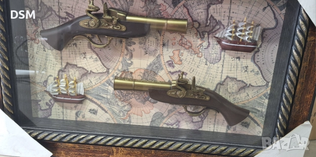 Нова Декорация Старинно Оръжие - Ретро Пистолет 72х48см, снимка 3 - Пана - 50613292