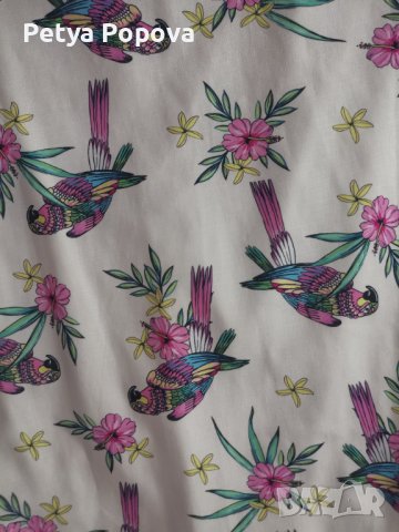 Лятна рокля с папагали, снимка 3 - Рокли - 41189113