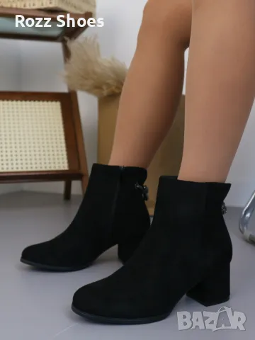 Дамски боти с плътен ток нов модел черен цвят код36, снимка 7 - Дамски боти - 47419378